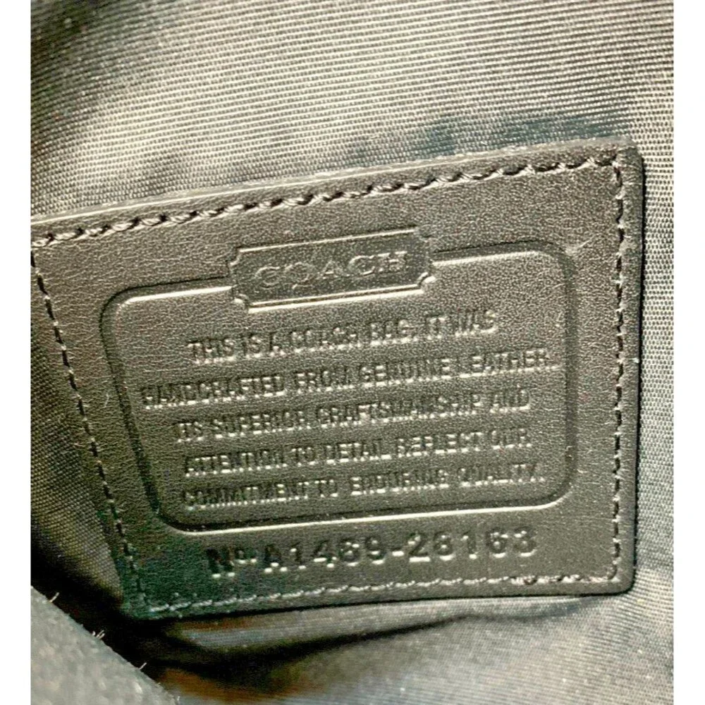 COACH Pebbled Mini Borough Bag Silver Washed Chambray Blue 28163